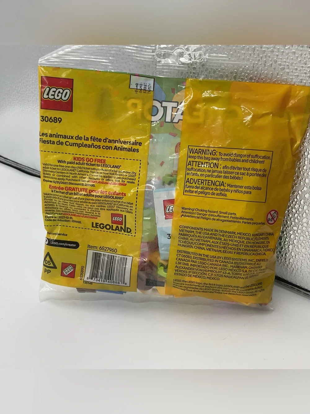Lot x3 Poly Bag Lego Sets City 30640 Race Car Creator Train 30584 Animal 30689